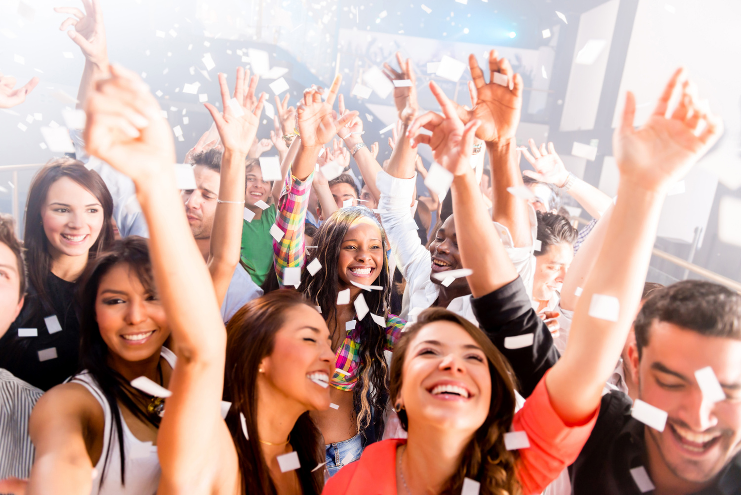 Happy people partying